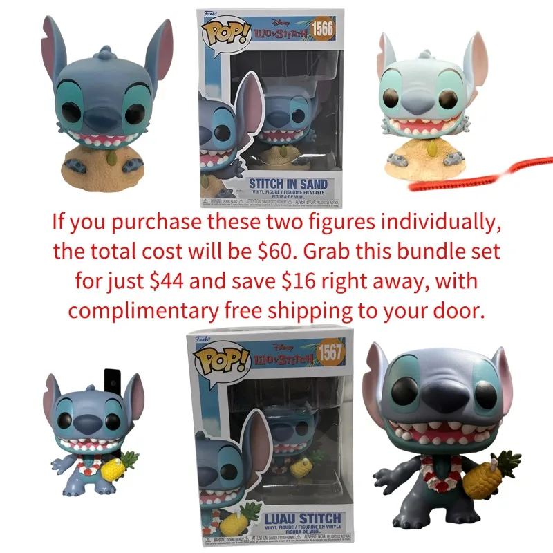 Funko Pop Genuine Lilo And Stitch Stitch In Sand 1566 1567 Official Vinyl Collectible Figure Decor Gift For Animation Collectors