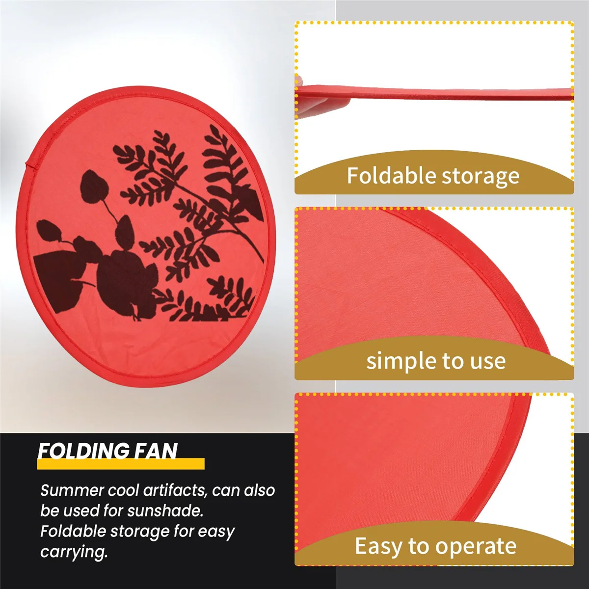 Kipas Bulat Lipat MHWY-Merah