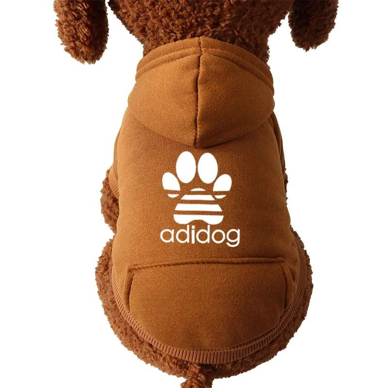 Fleece Pet Clothes Dog Warm Hoodies Winter Cute Hoodie Sweater Coat Costumes for Small Medium Pet Puppy Brand printed Clothing