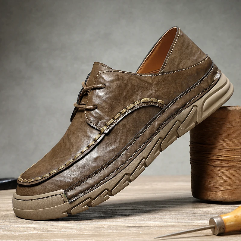 

Модные хит продаж, обувь для вождения, кожаные повседневные туфли-оксфорды ручной работы, уличный дизайн, спортивная мужская удобная кожаная обувь