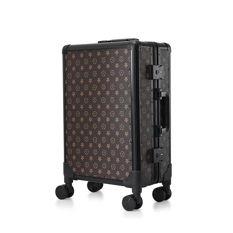 

trolley suitcase, wear-resistant aluminum frame suitcase, combination lock boarding