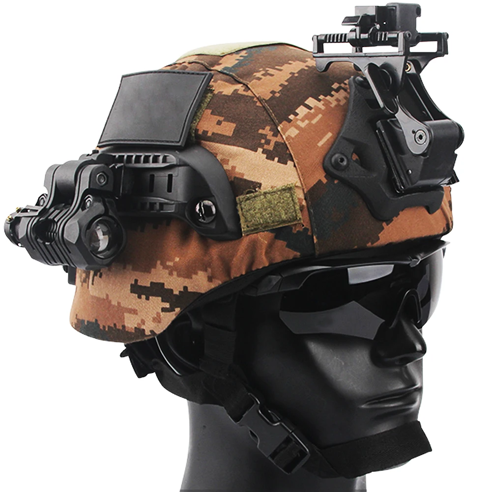 MICH 2000 Tactical Helmet, with Airsoft Goggles, Flashlight and NVG Mount, for Outdoor Paintball Hunting CS Shooting