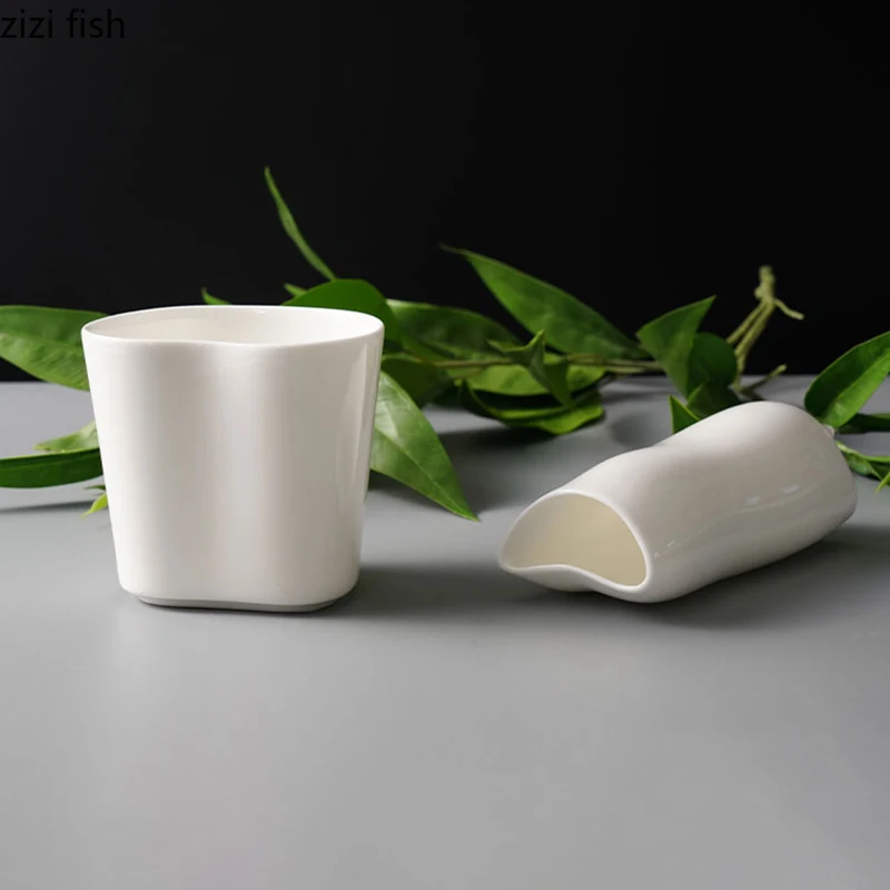 أدوات طاولة سيراميك غير منتظمة ، قوارب مرق بلون صلب ، وعاء ستيك إبداعي ، كوب صلصة ، أكواب حليب ، تخصص مطعم ، ستيك