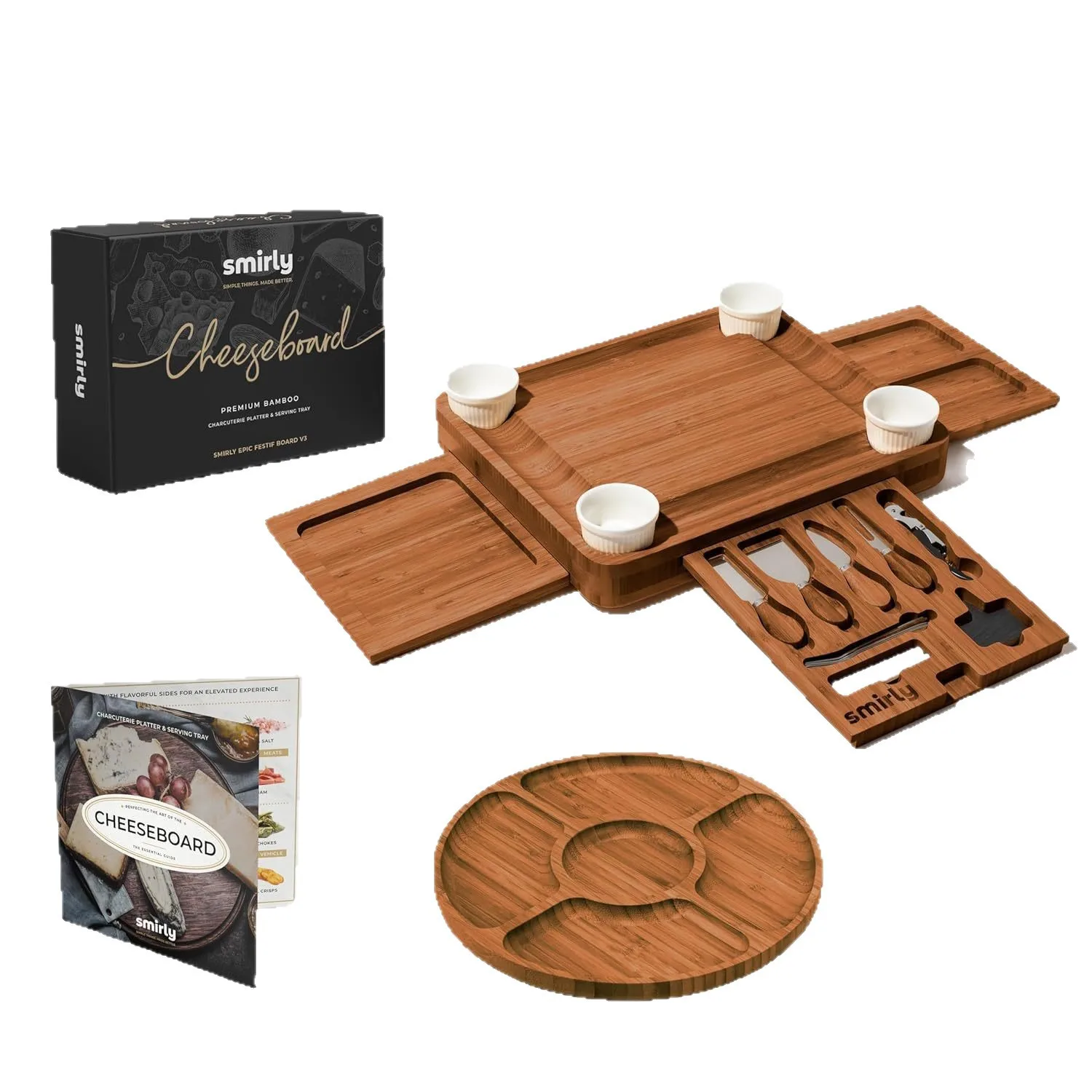 

Bamboo, cheese plate, three draws, cheese, cutting board, cutting board