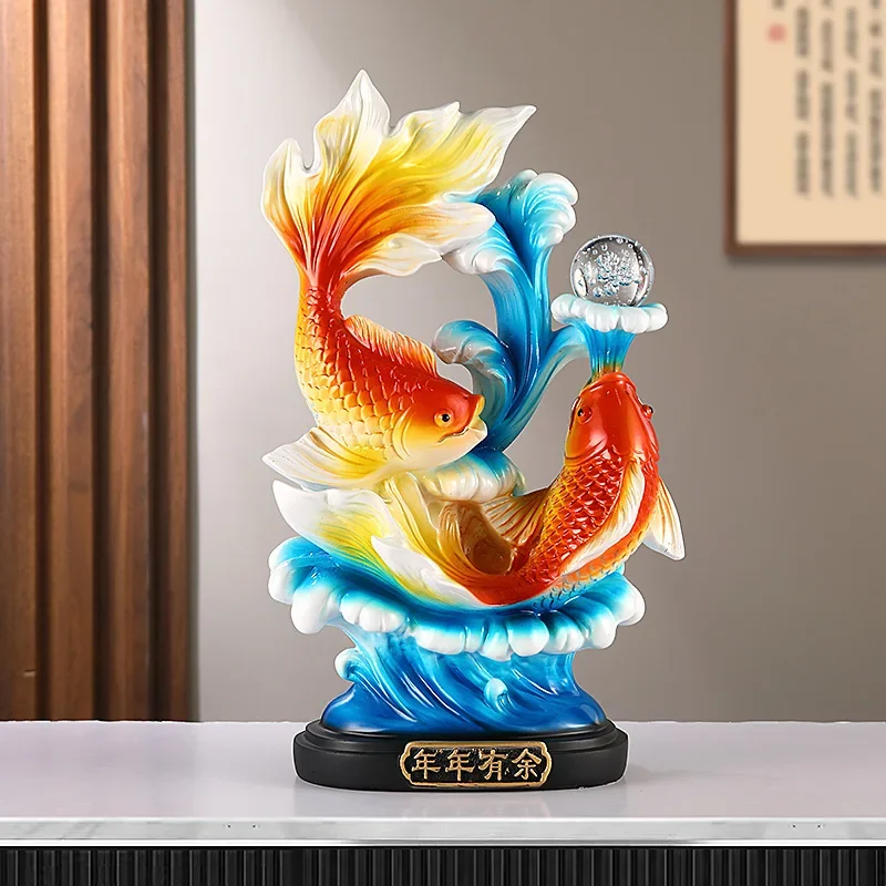 

Feng Shui Lucky Carp Adornment Office Living Room Wine Cabinet TV Cabinet Decoration Beautiful Home Decor