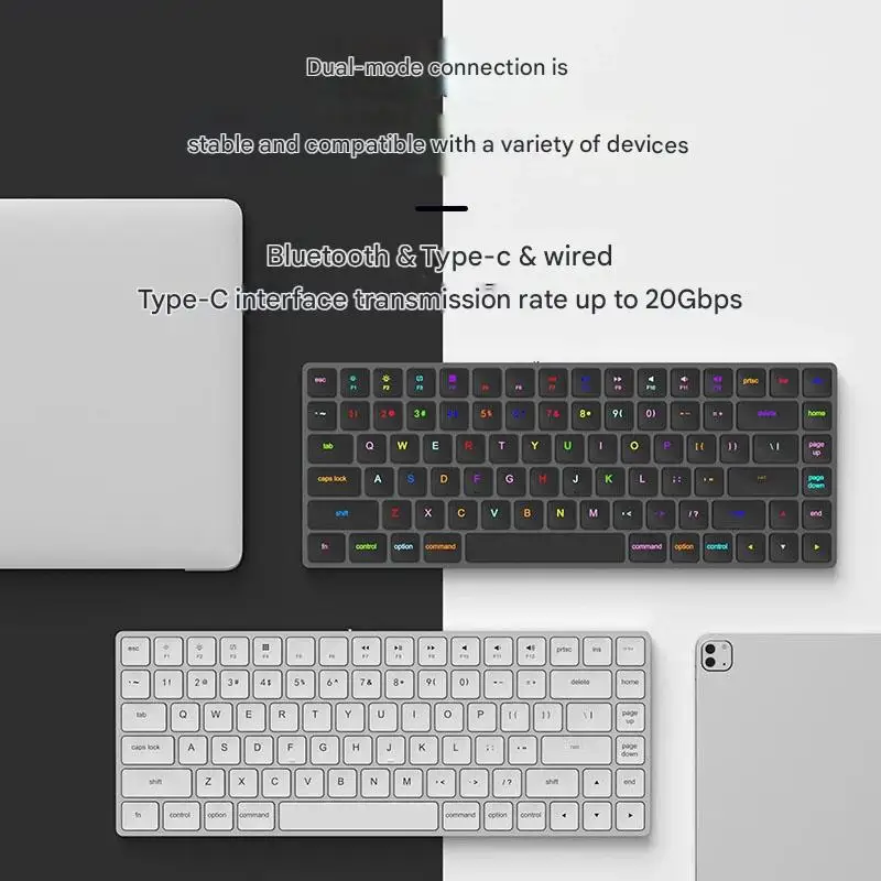 

ColorReco Thin84 Optical Axis Mechanical Keyboard Dual Mode RGB Lightweight CNC Aluminum Alloy Wireless Bluetooth Keyboard