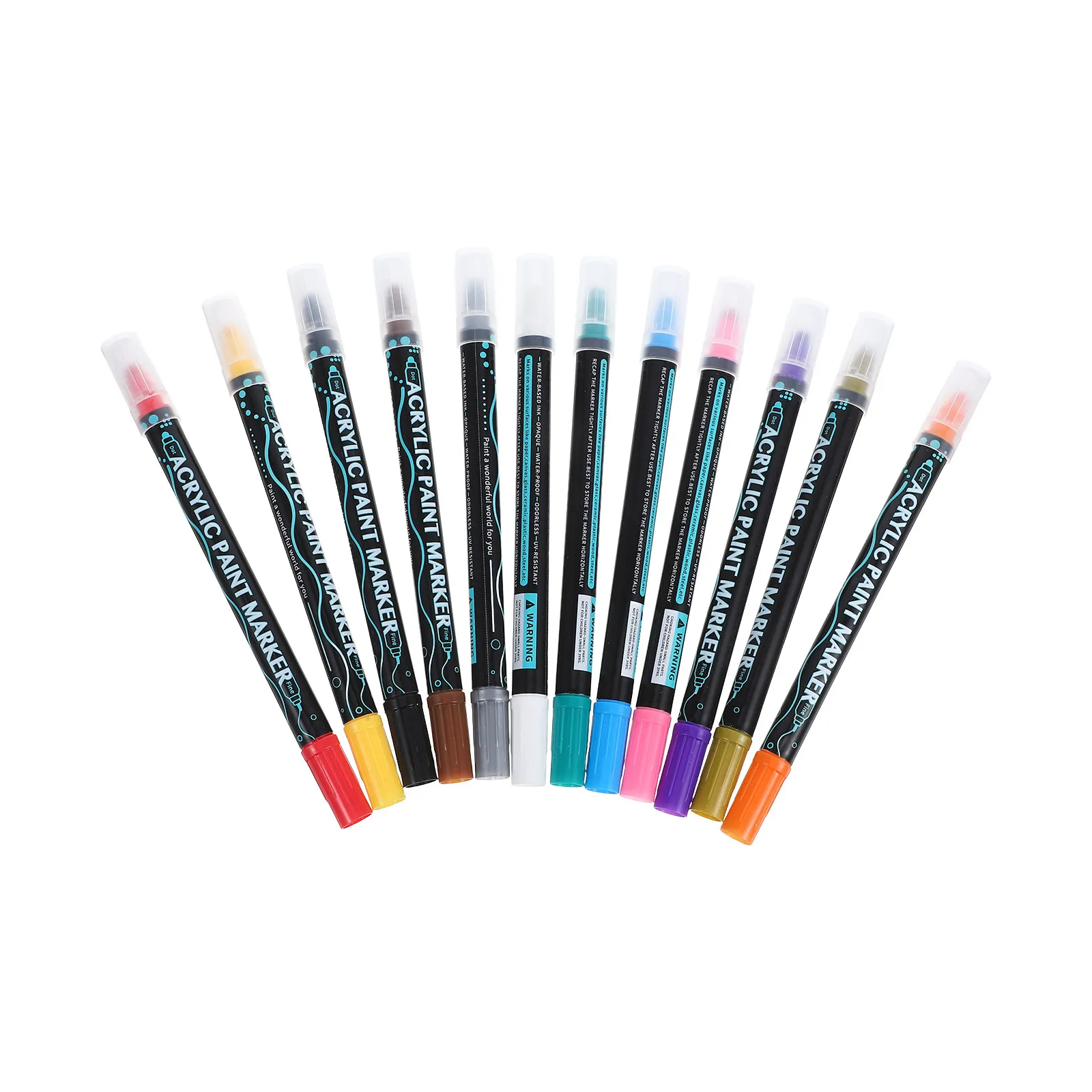 

12Pcs Acrylic Paint Markers Kit Multi Color Fine Tip Paint Pens for Artists Students Teens Adults Writing Marking DIY Crafts Art