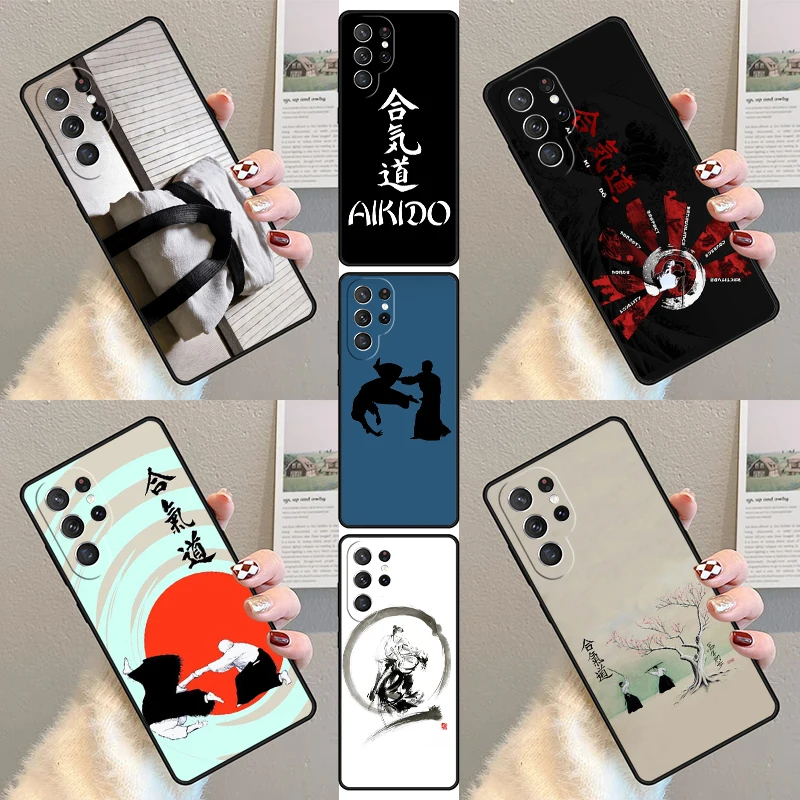 Aikido Japanese Martial Phone Case For Samsung Galaxy S23 S21 S20 FE S24 S22 Ultra Note20 S10 S9 S8 Plus Silicone Cover