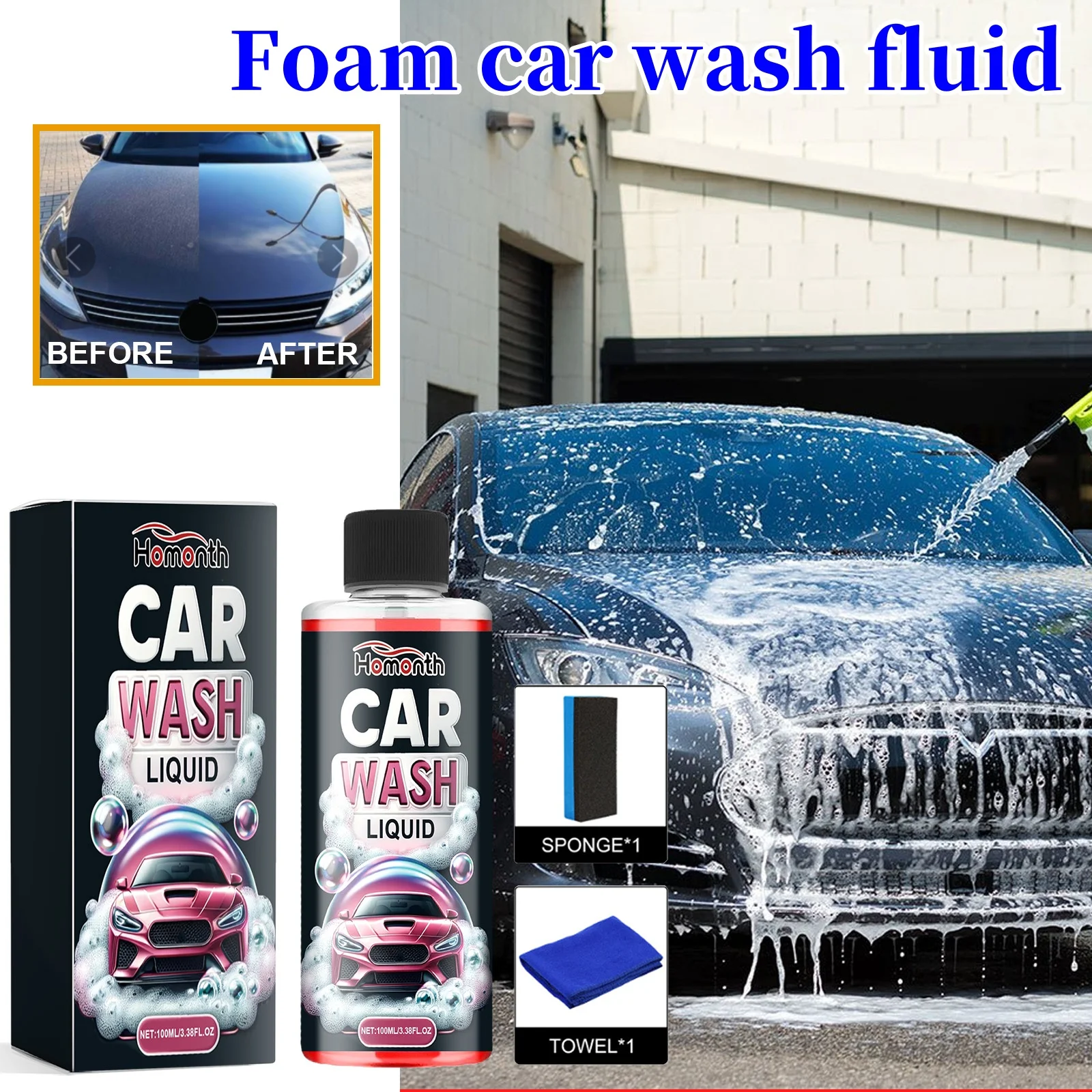 Foam Car Wash 100ml Car Cleaning Supplies Multifunctional Car Wash Foam Foaming Car Wash Soaps Exterior Care Products For Car