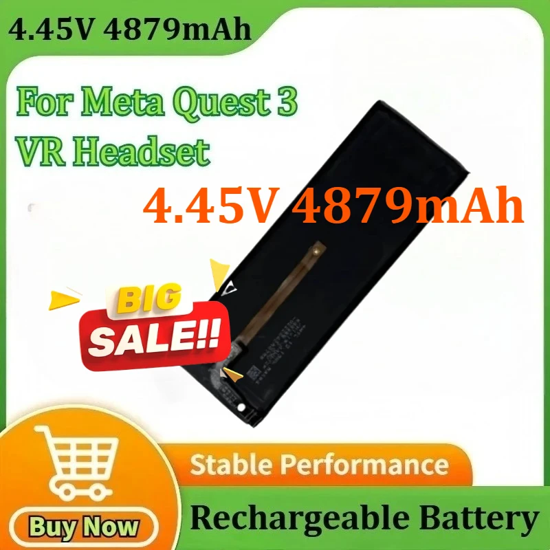 

Upgraded 4.45V 4879mAh Head Mounted Battery for Meta Quest 3 VR Headset Li-ion Batteries Replacement Part Accessories