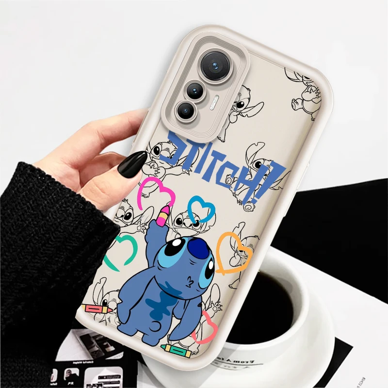 Disney Stitch Cartoon Cute Eye Ladder For Xiaomi MI 14 12T 11 Lite Poco M3 X5 X4 F5 F4 F3 F2 GT Pro 5G TPU Phone Case