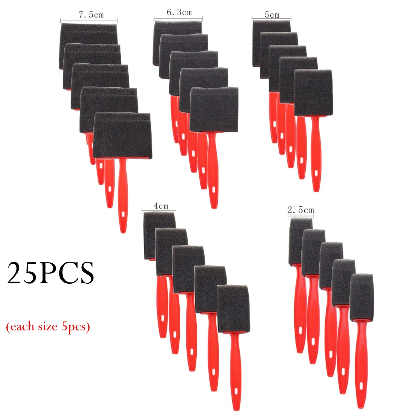 25PCS Sponge Foam Paint Brush Oil Stain Polyurethane Craft Art Paint Brush Set 16.5cm Sponge Foam Brushes Workshop Hand Tools