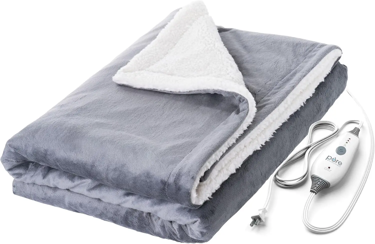 

2-in-1 Heated Weighted Blanket, 13 lbs, 50"x60", 4 Heat Settings, Soft Micromink & Sherpa Reversible Throw with Storage Bag