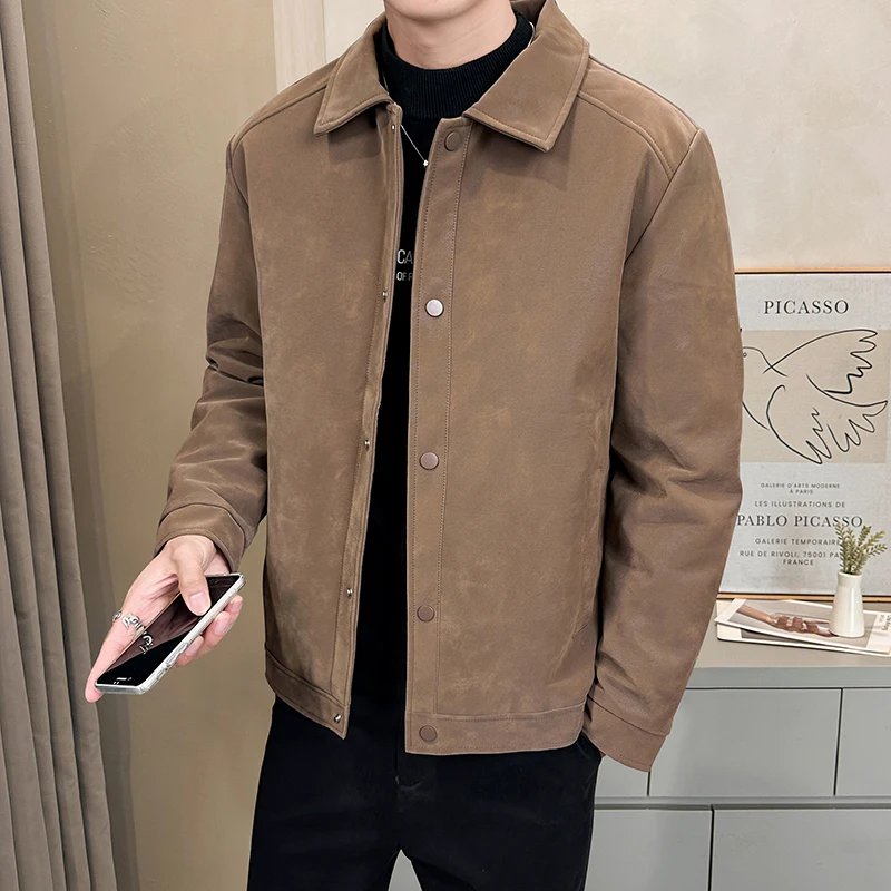 

Versatile Men's Winter Casual Loose Trendy Lapel Cotton-padded Jacket Fashionable Lightweight Down Jacket Short Coats Teenagers