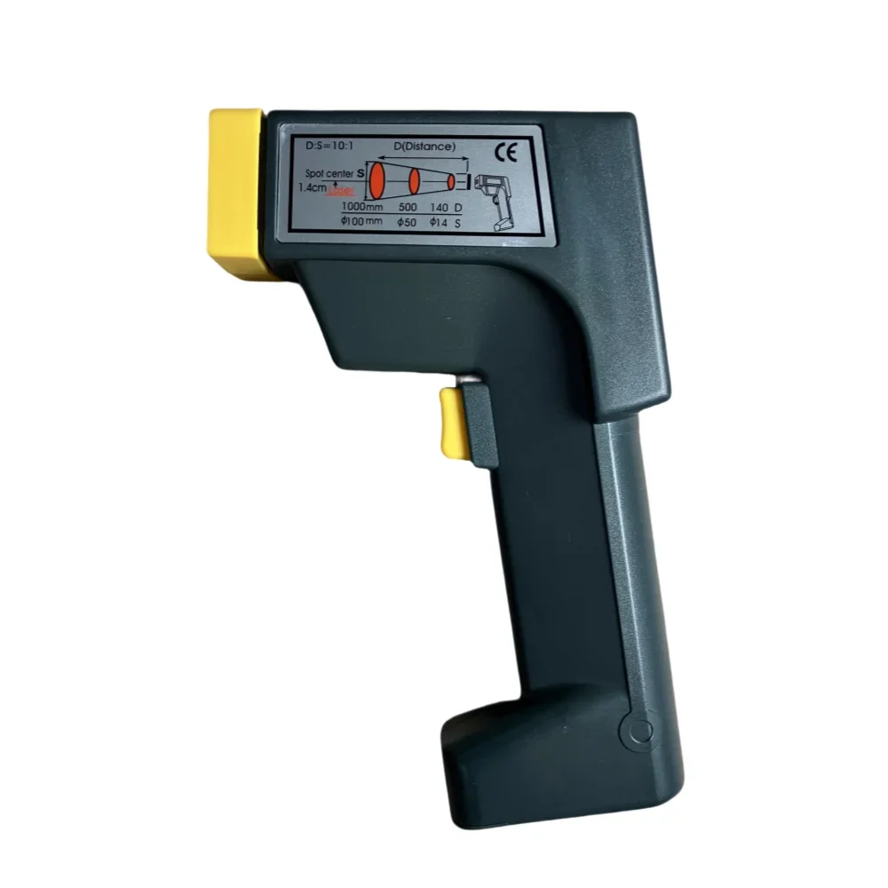 AZ8866 ميزان الحرارة بالأشعة تحت الحمراء ميزان حرارة الطعام غير المتصل مع نطاق قياس إنذار عالي ومنخفض الحجم -20 ~ 420، العمق: S=10:1