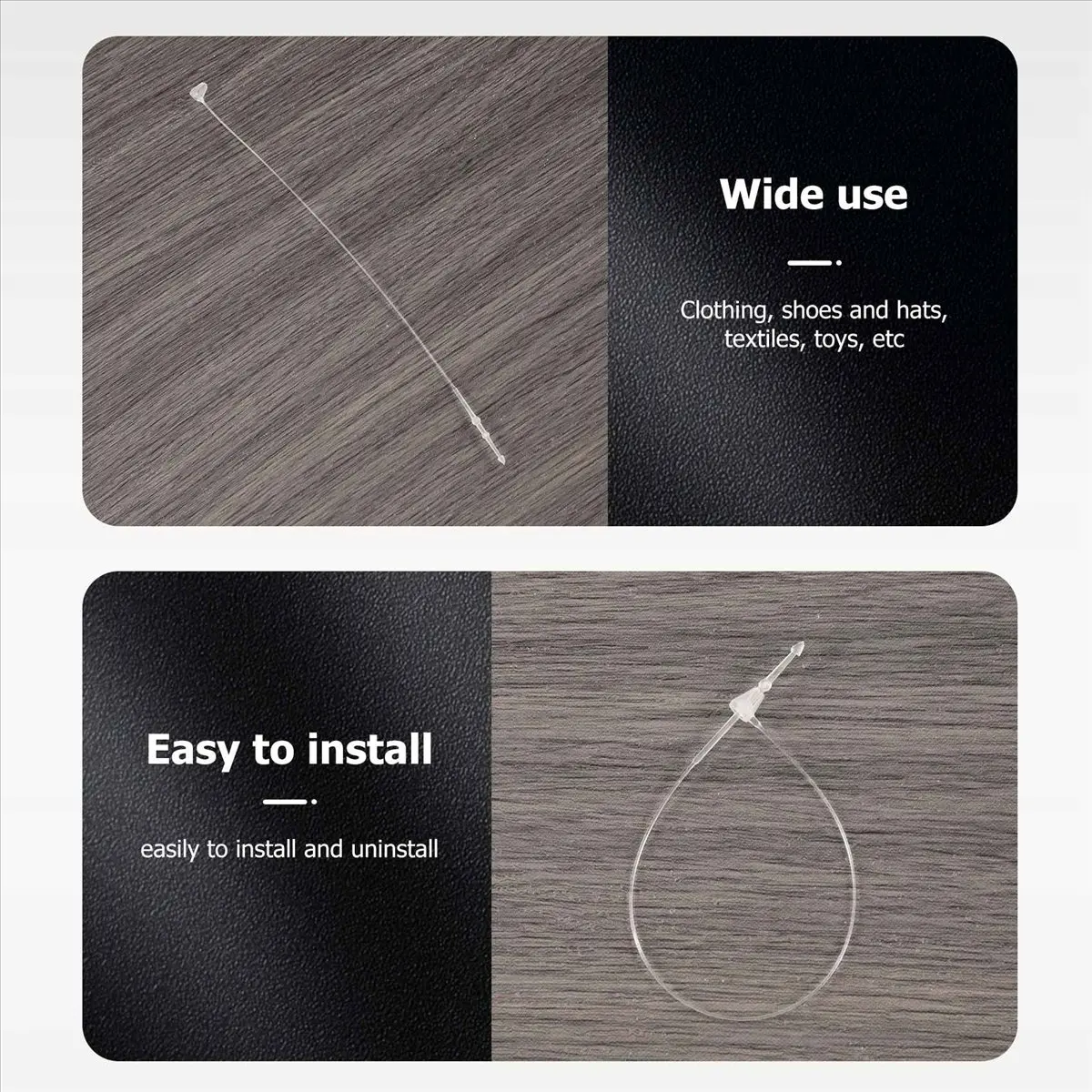 FTGT-500 Pieces White Snap Lock Pins Loop Price Tag Fastener 5