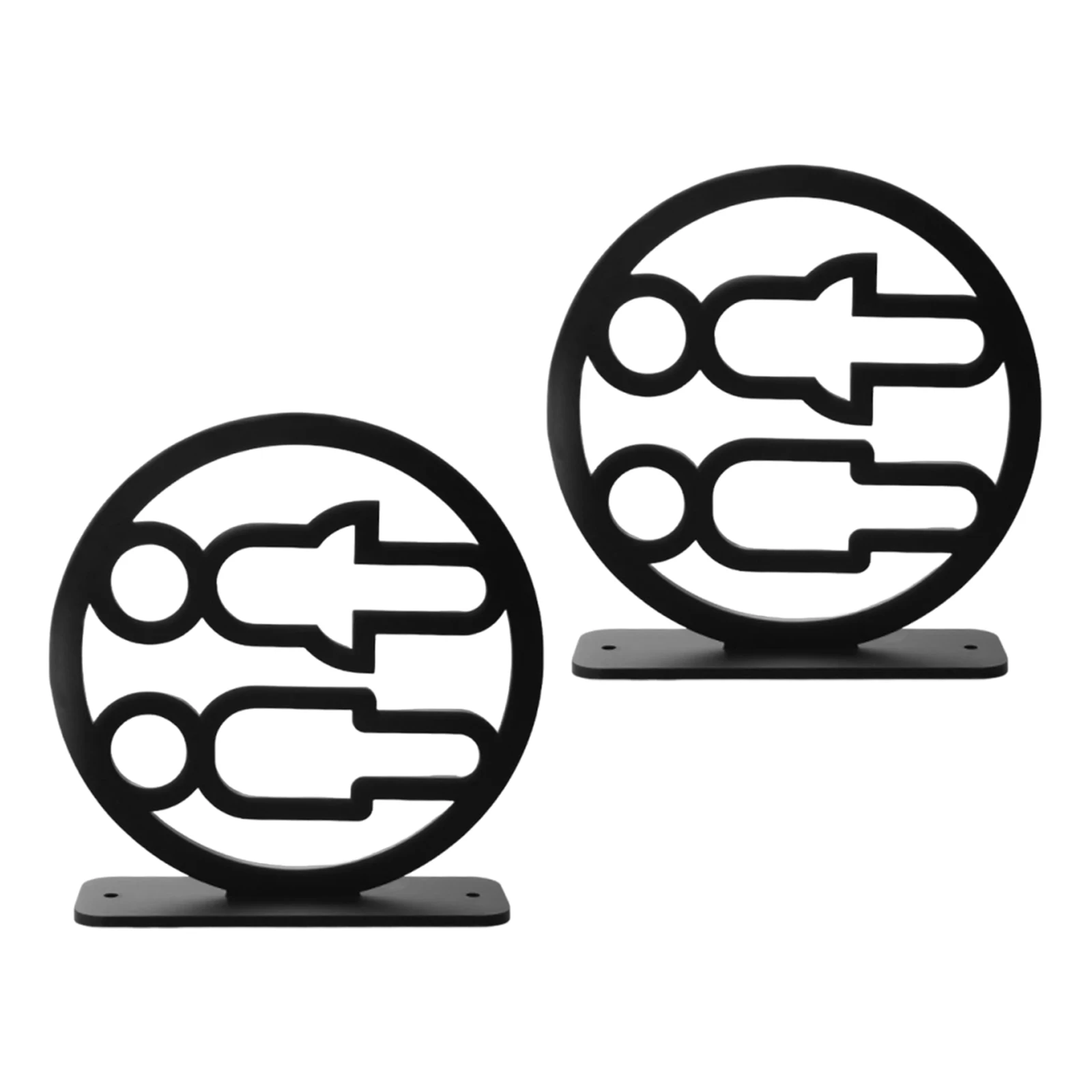 

2Pcs Black Acrylic Double Sided Restroom Signs Vertical Men Women Toilet Signs for Office Business Bathroom Washroom