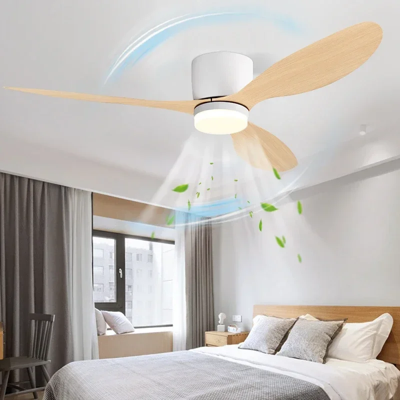 Modern LED Ceiling Fan Light With Remote Control Low Floor Decorative Light Energy-saving Light With Fan In Bedroom And Home