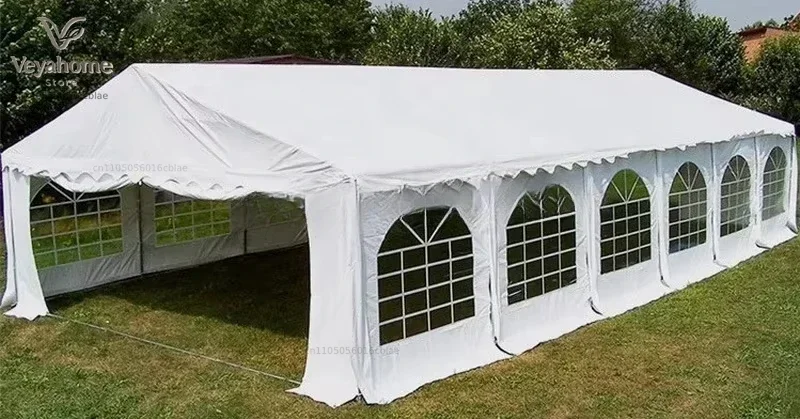 A 6X12M Galvanized Steel Pipe Outdoor Party Tent with Movable Sidewalls White Wedding Tent