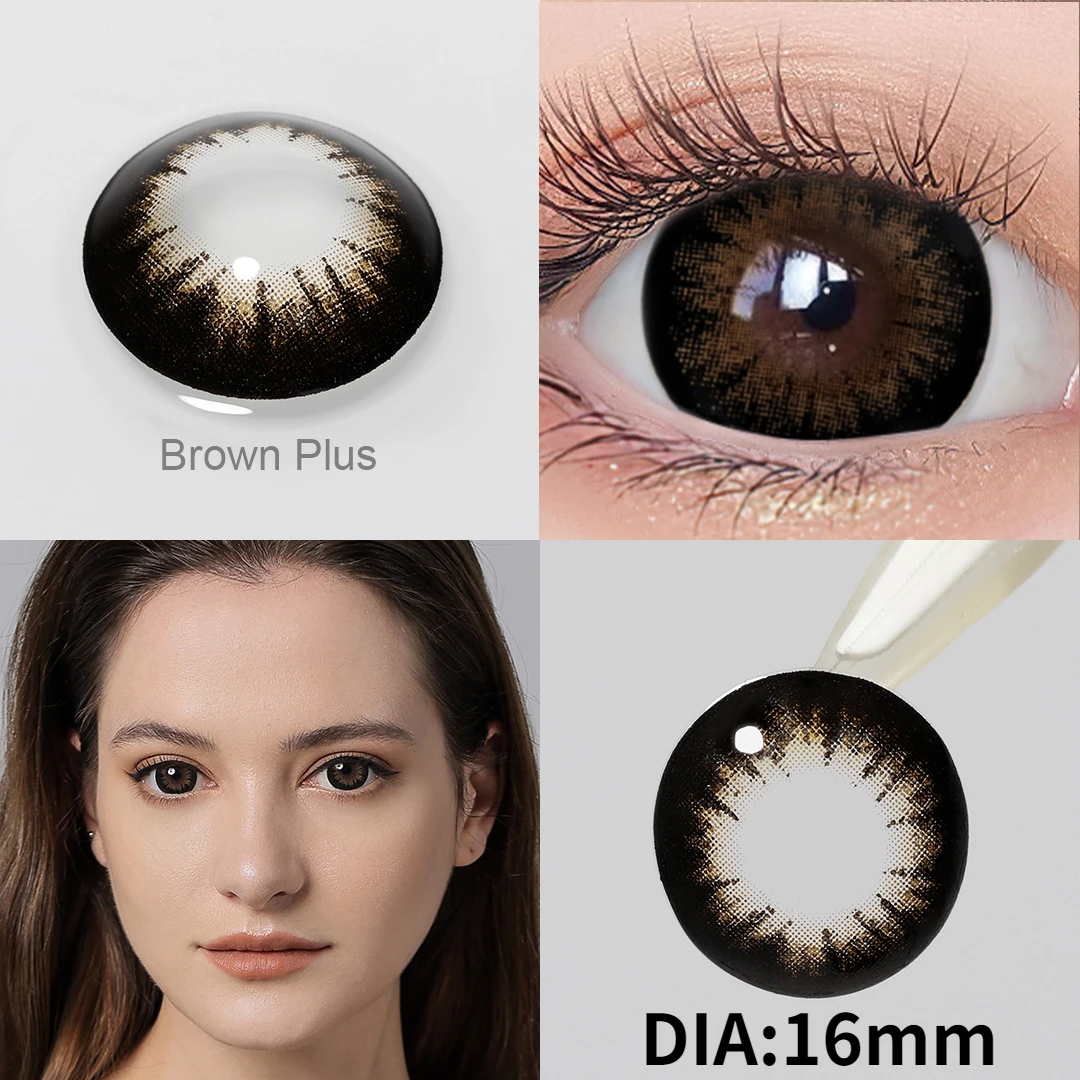 16mm Large Diameter Color Contact Lenses Big Eyes Black Contacts For Eyes Brown Lenses 1 Pair Cosmetic Contact Lenses Eye Lens