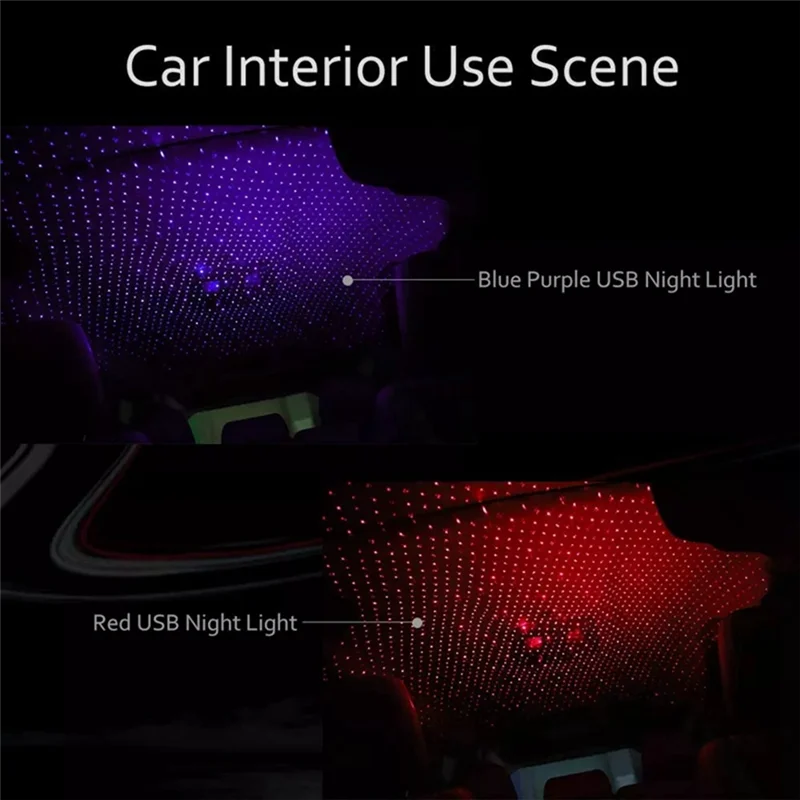 

A44Z-2 шт. романтические светодиодные звездные ночные огни 5 В с питанием от USB Galaxy Star проектор огни для украшения потолка в автомобиле