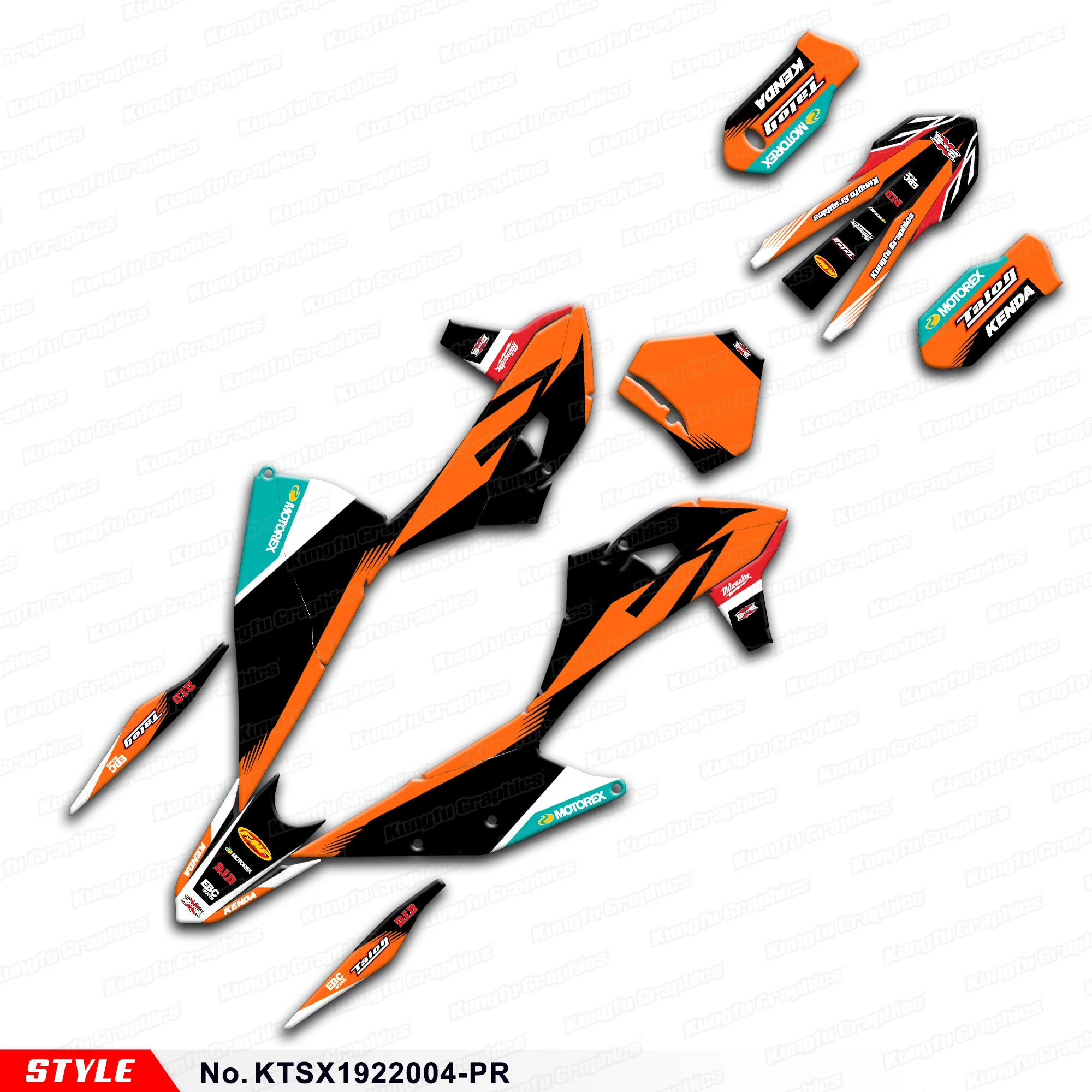 

Набор графических наклеек JY RACING MX для KTM 125 150 250 350 450 SX SXF XCW EXC 2019 2020 2021 2022, KTSX1922004-PR