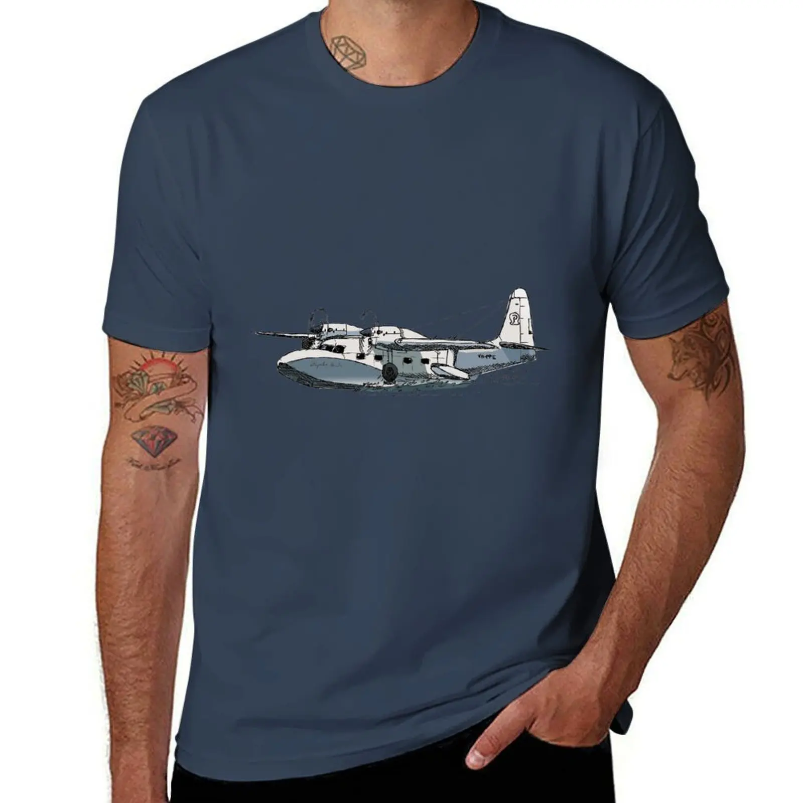 Grumman Mallard Daniel Bolton Flying Boat T-Shirt vintage man clothes t shirts for men