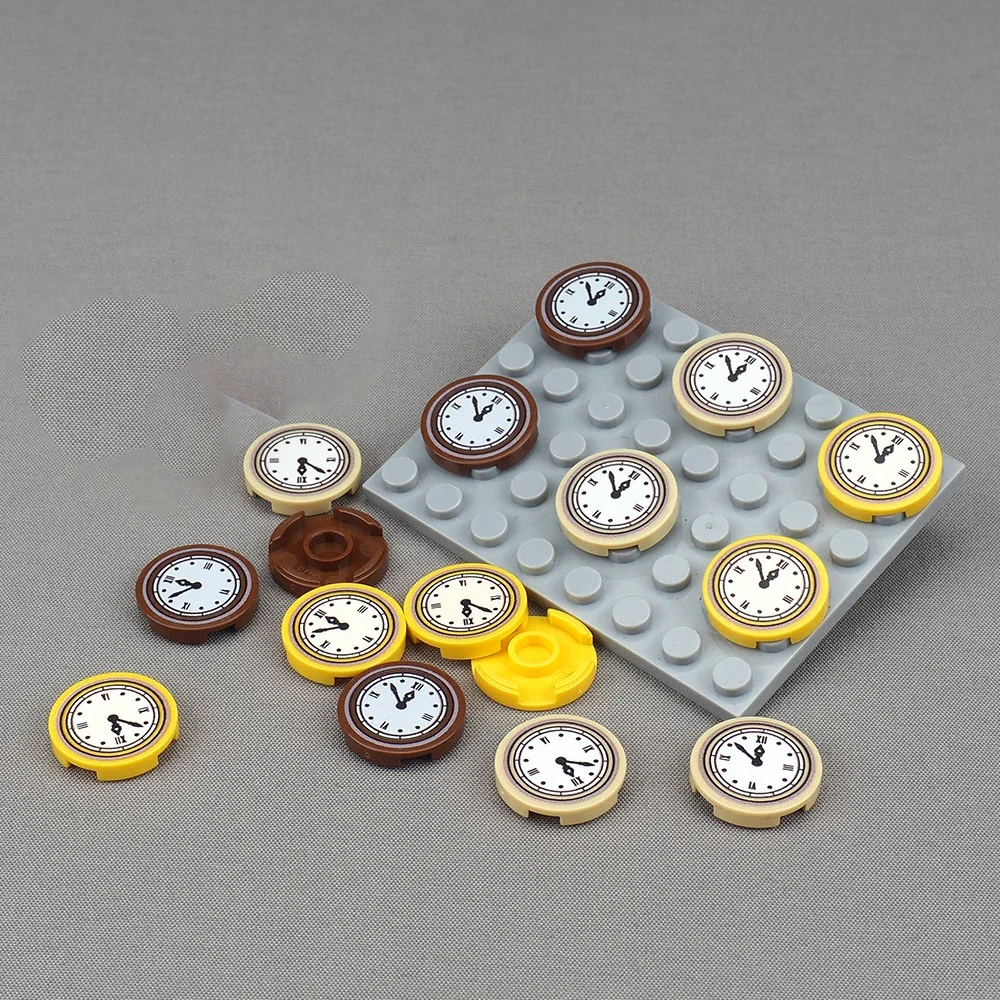 MOC 10PCS Printed 14769pb133 2X2 Face Time Pointer Pattern Building Blocks 14769 Clock Suitable Brick Toy Adults Boys Fun Gifts