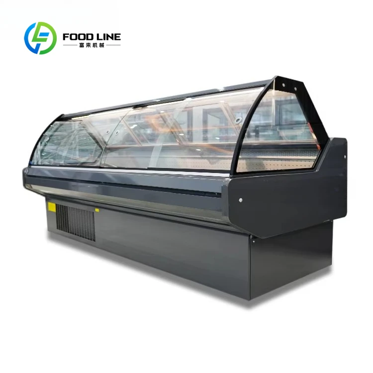 Commercial Upright Display Fridge Customized Multi Deck Open Air Curtain Supermarket Cooler Factory Price For Vegetable Store