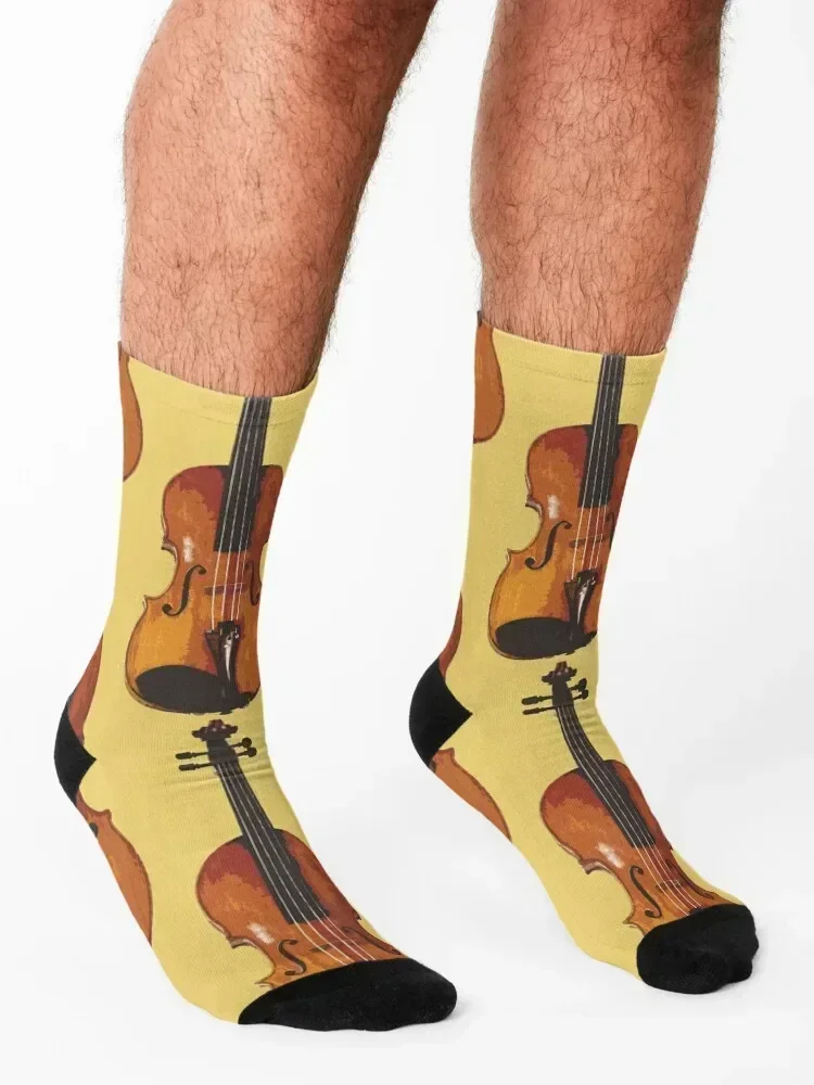 Viola Not Just a Big Violin Socks retro hip hop moving stockings hiphop Girl'S Socks Men's