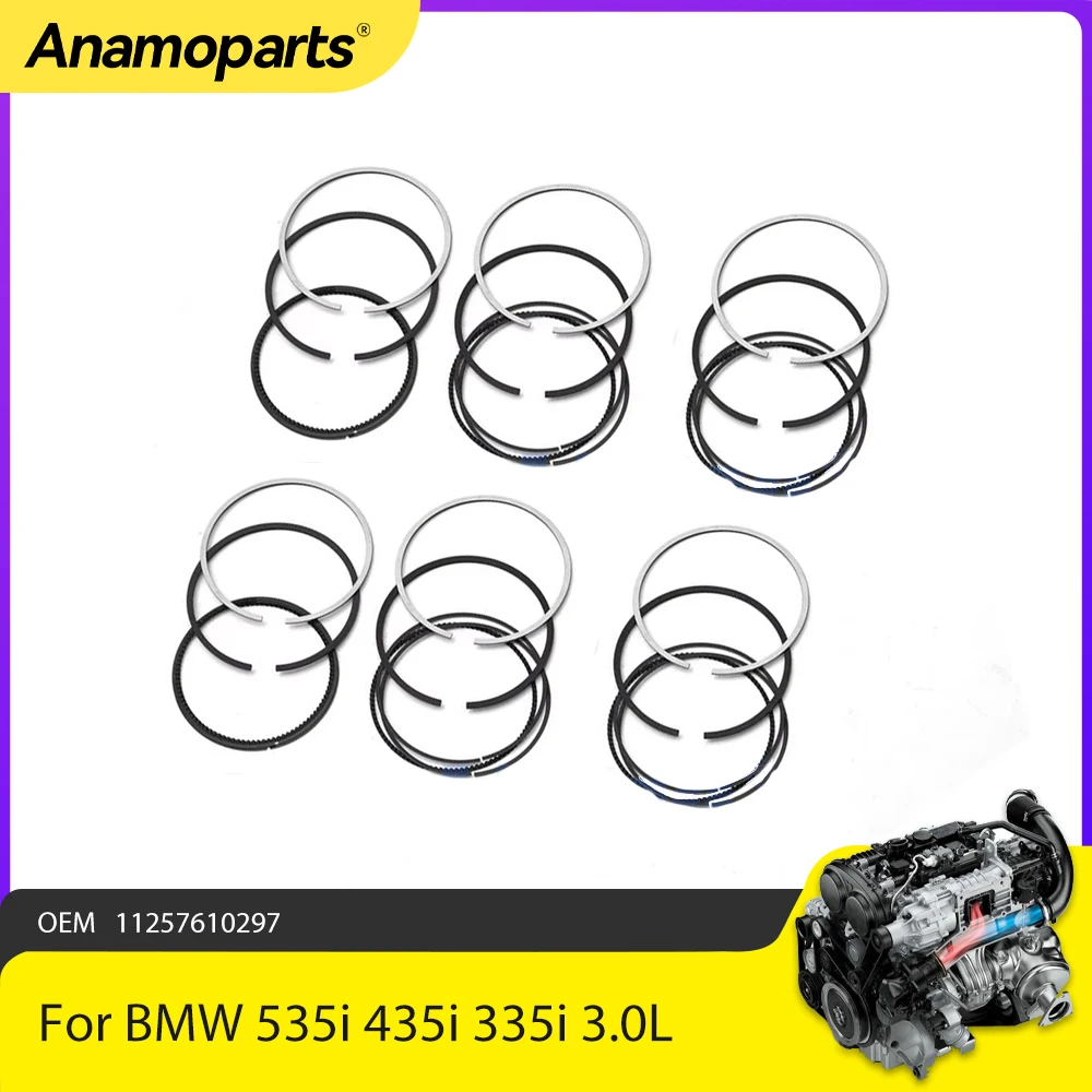 

Engine Parts 6x Piston Rings Set Mahle Fit 3.0 T For BMW 535i 435i 335i M4 X5 F10 F30 F80 F32 E70 E71 N55 S55 3.0T 11257610297