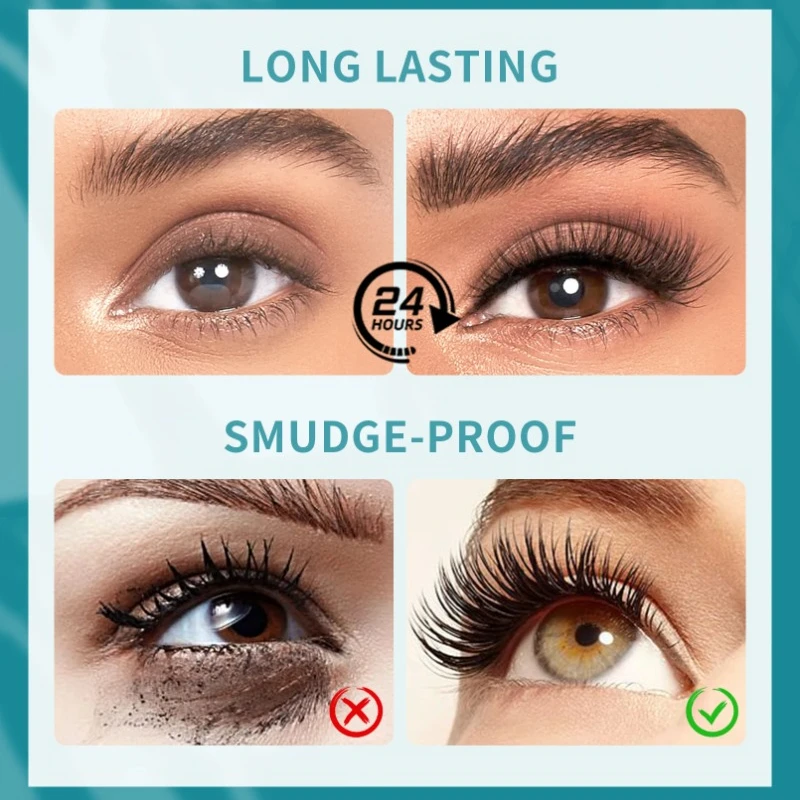 3d Mascara Waterdichte Langdurige Lash Koele Zwarte Wimpers Zijde Vezel Verlengende Mascara Vloeibare Extensie Full Volume Make-Up