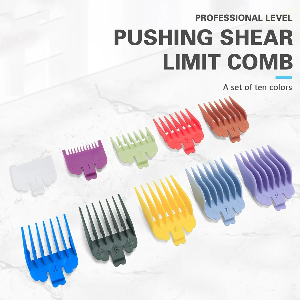 10Pcs Men Hair Clipper Limit Comb Salon Barber Cutting Guide Replacement Attachment Hair Trimmer Styling Tools