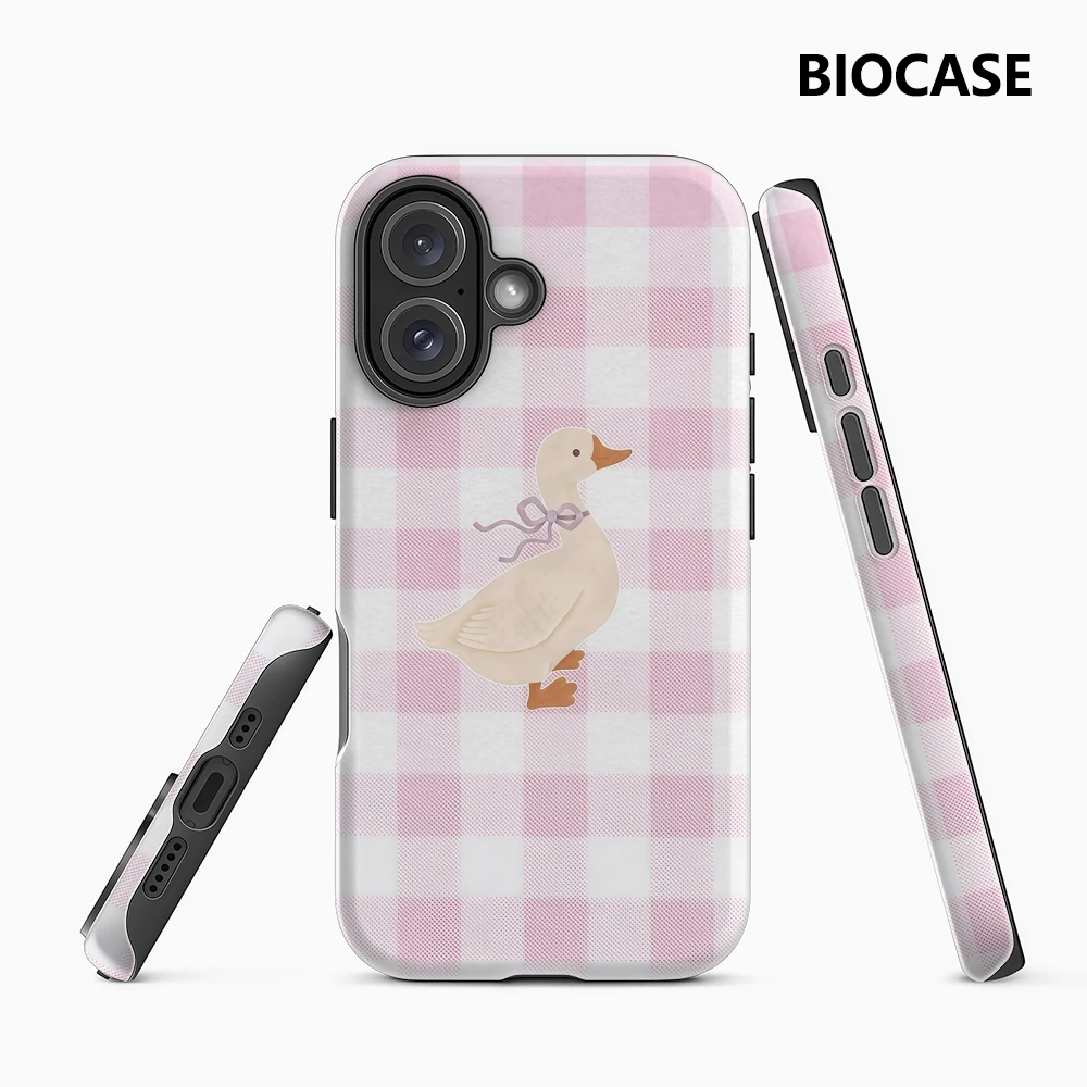 Little Duck Pink Checkerboard IPhone 17 Must-Haves Handyhülle für IPhone 17 16 15 14 13 12 Pro Max Plus Doppelschichtige Rückseite