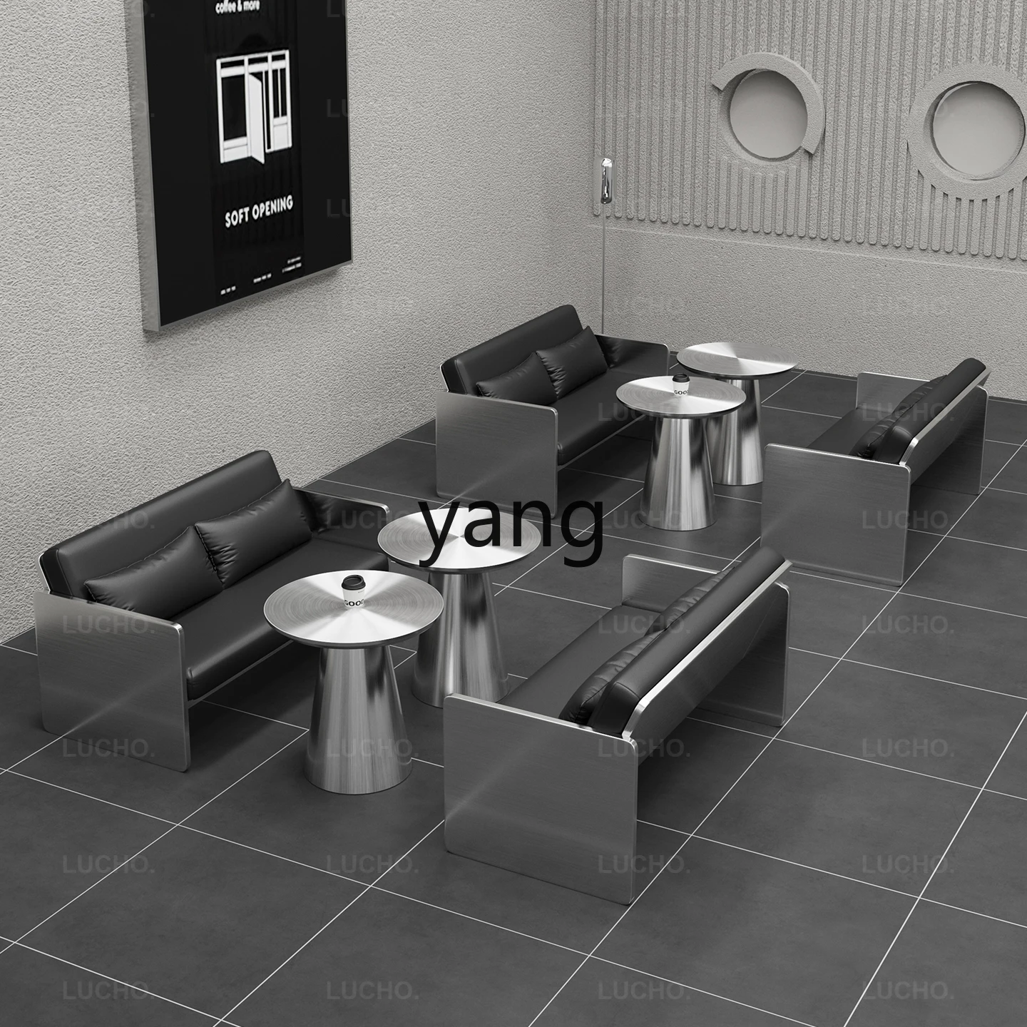 LMM Combination Small Wine Bar Industrial Style Sofa Bar Clear Bar