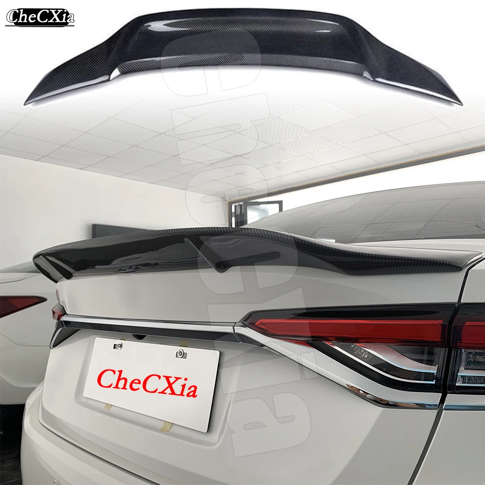 For Toyota Corolla 2019-2024 ABS Material R-Shaped Rear Spoiler With Carbon Fiber Appearance Trunk Cover Spoiler Tail Wing