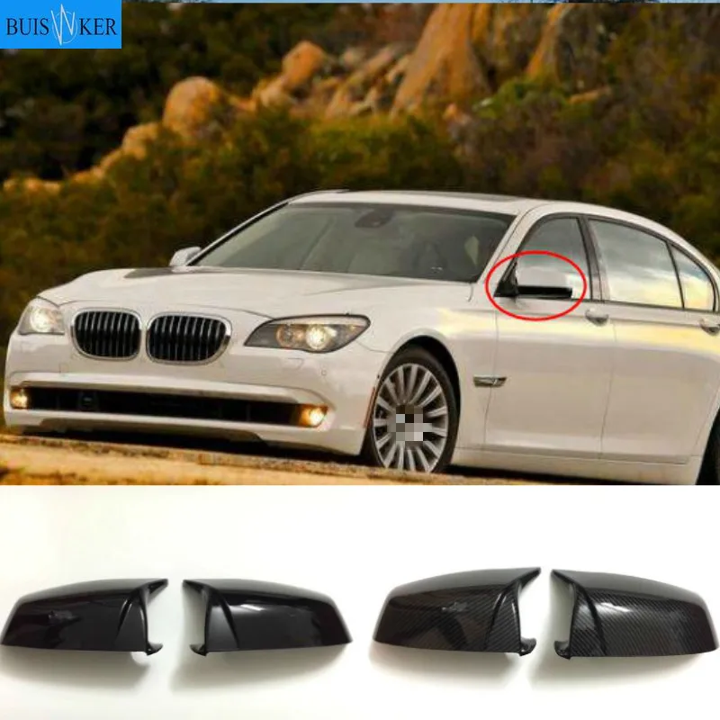 

For BMW 5 6 7 Series E60 E61 E63 E64 F06 F07 F10 F11 F13 F01-F04 Carbon Fiber pattern Black Side Wing Rearview Mirror Cover Cap