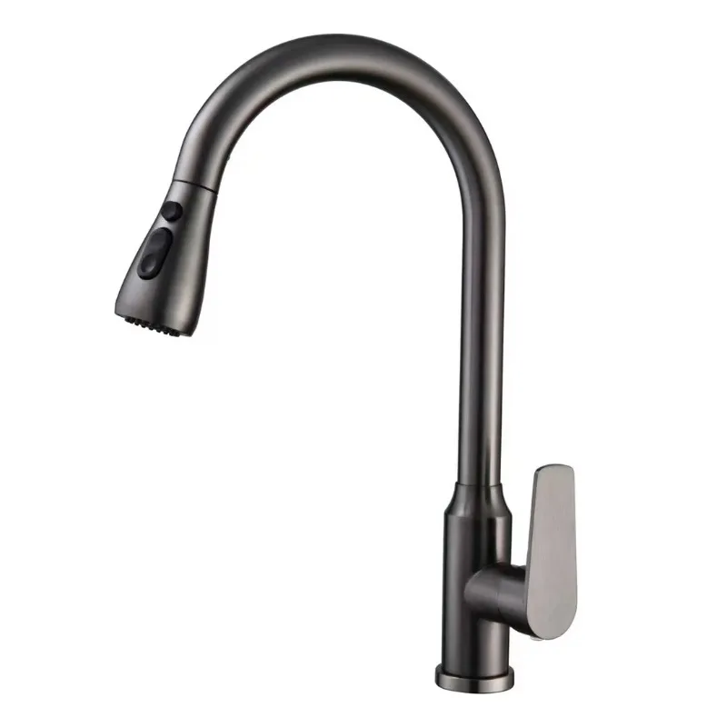 

Смеситель для кухни из нержавеющей стали 360° ° Вращающийся выдвижной брызгозащищенный смеситель, бытовая насадка для душа, раковина для мытья овощей