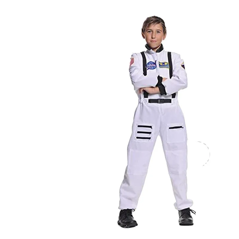 Astronaut Costume for Kids Space Pilot Jumpsuit For Boys Halloween Cosplay Children Pilot Carnival Party Fancy Dress