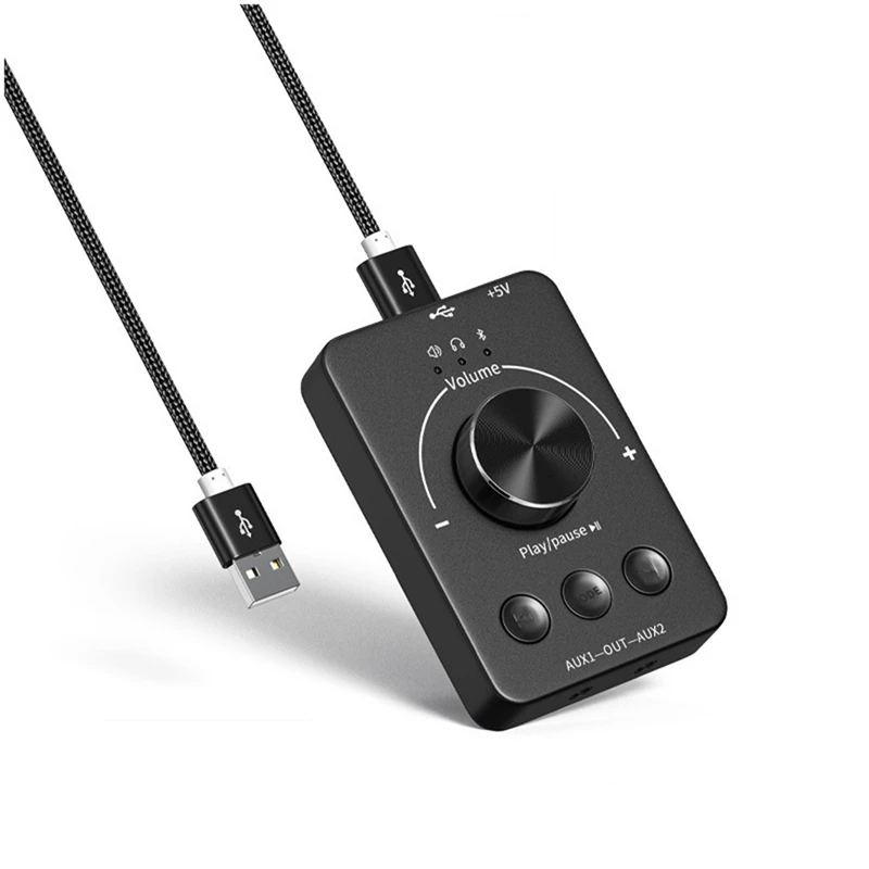 A99E-USB botão de controle de volume multimídia computador alto-falante controlador ajustar botão uma chave mudo bluetooth com jogar pausa pular