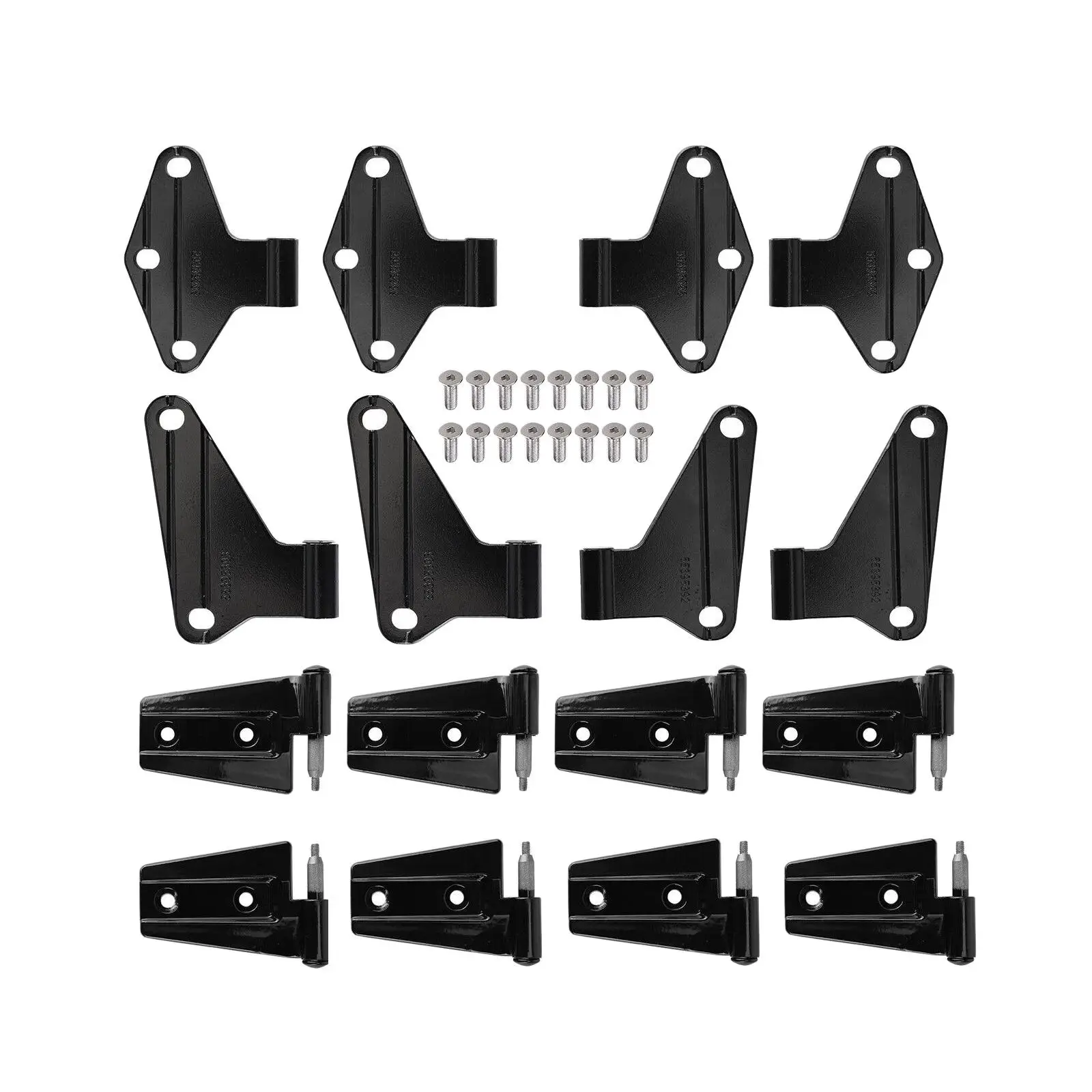 Door Hinges Set 20089 20090 Car Accessories Easy to Install Assemblies Durable Replace Steel for Jeep Wrangler JK 2007-2018