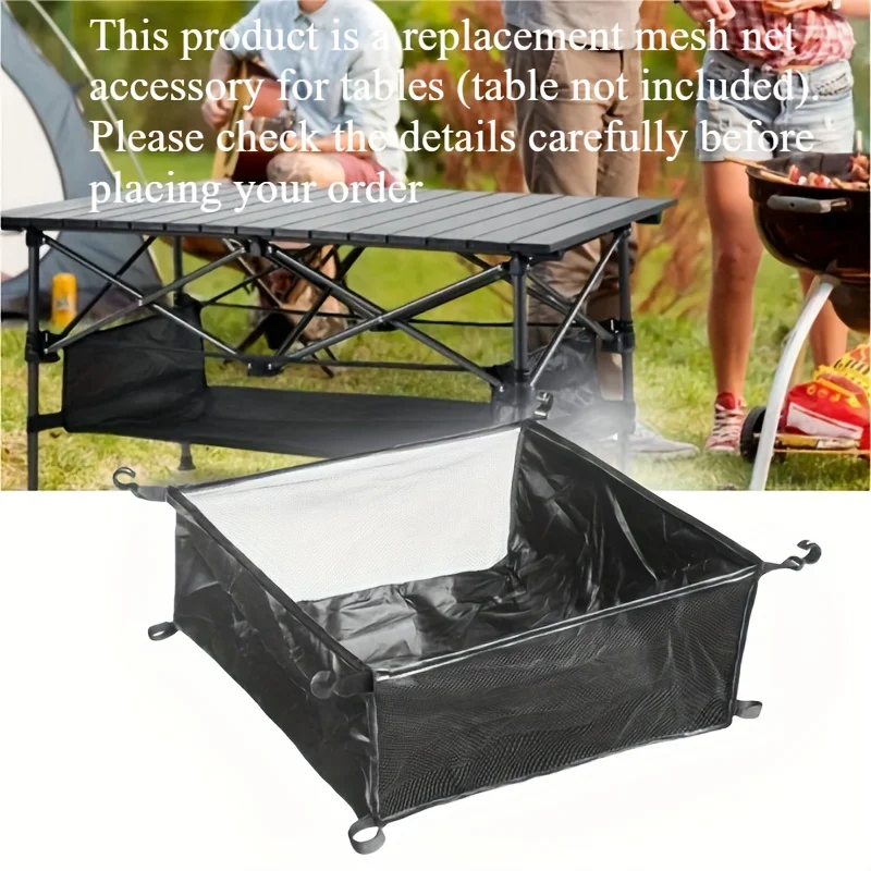 معلقة صافي سلة شبكية طاولة التخييم المنظم رف حقيبة صافي حقيبة تحت الطاولة حقيبة التخزين للخارجية نزهة تجهيزات المطابخ #5