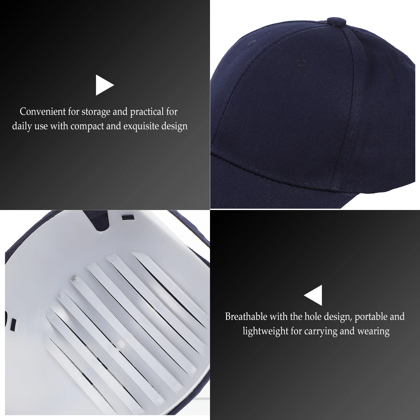 

2Pcs Bump Caps Insert Baseball Hat Safety Protective Head Insert Lightweight Durable Ventilated for Outdoor Use