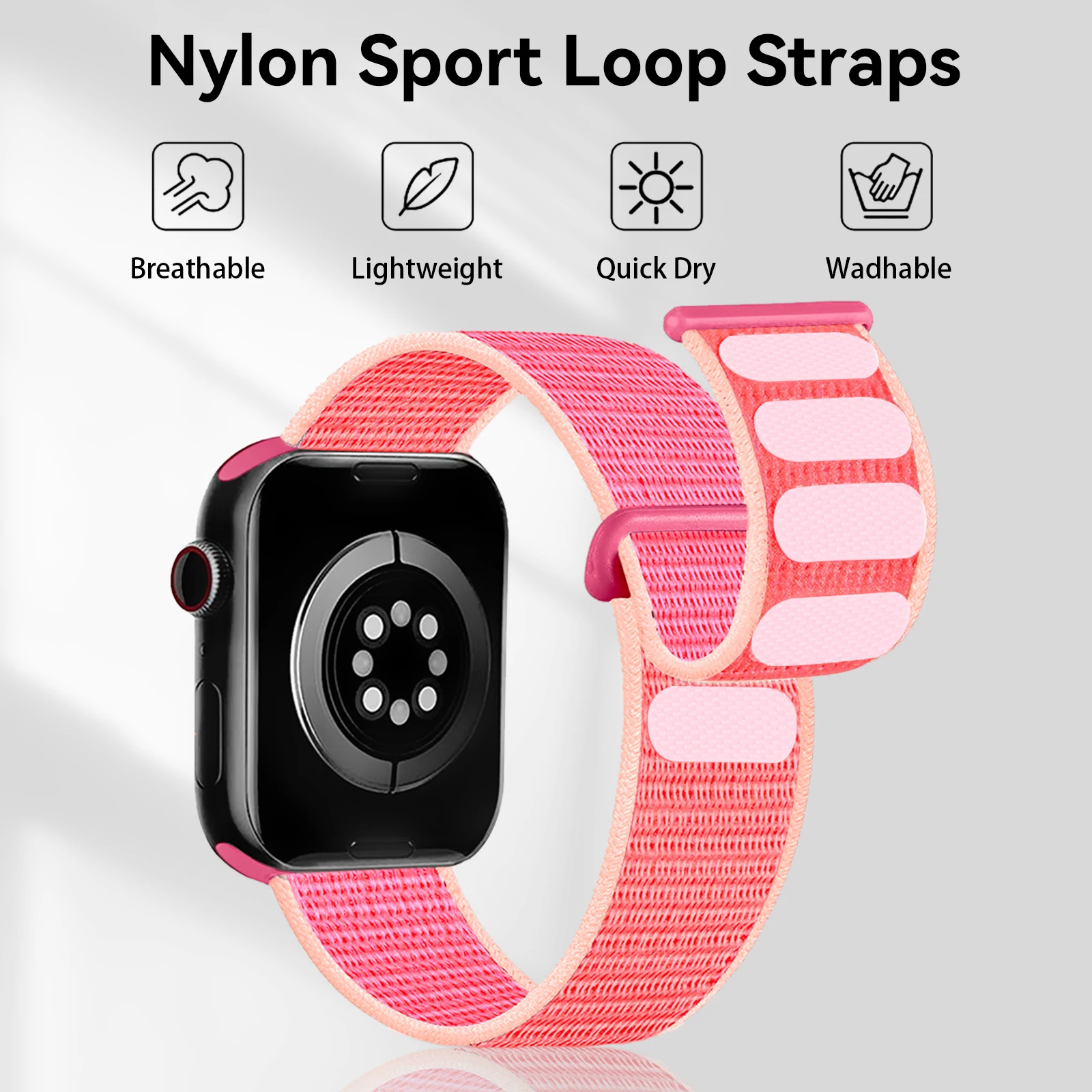 Nylon Sport Bands Compatible with Apple Watch Band, Strap for iWatch Series Ultra 8 7 6 5 4 3 2 1 SE, 49mm, 45mm, 44mm, 42mm, 41