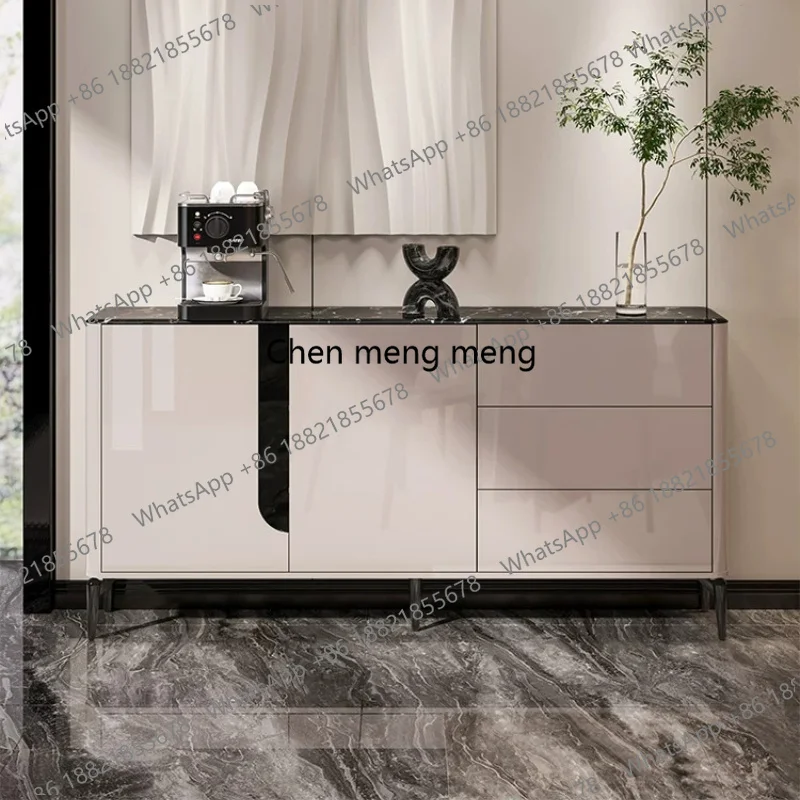 

Light luxury dining side cabinet integrated against the wall modern simple living room storage Italian villa tea cabinet