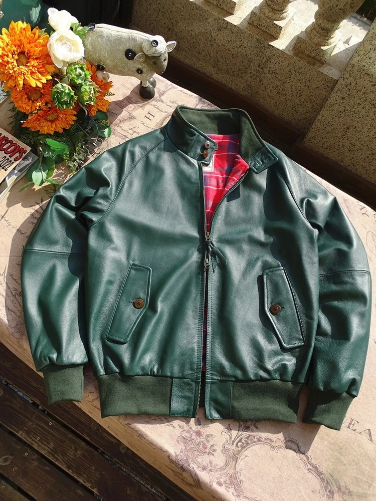 

ex Harlington G9 eepskin Briti een Leather Jaet Faion Urban Sle Long Sve Zipper ort Coat Warmth Autumn Wear