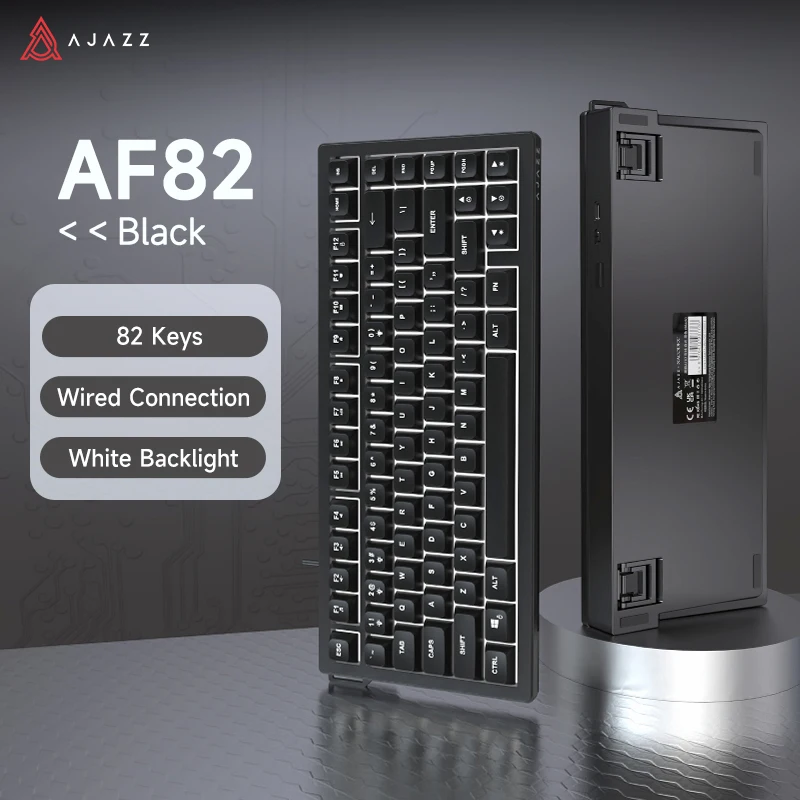 AJAZZ AF82 Office Low Profile-toetsenbord RGB Bedraad/draadloos gamingtoetsenbord 75% lay-out 82 toetsen 4000 mAh batterij voor Win/Mac