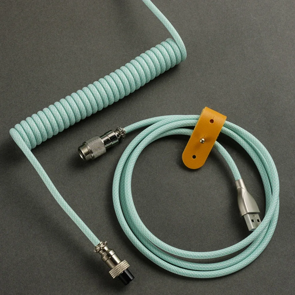 Coiled Cable Type C Mechanical Keyboard Wire USB Keyboard Cable Mechanical Keyboard Aviator Desktop Computer Aviation Connector