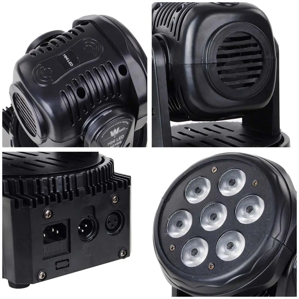 XPCLEOYZ Mini LED 7x12W RGBW Wash Moving Head Lighting dj disco Ball  14 channels  DMX DJ Lights Sound Activated