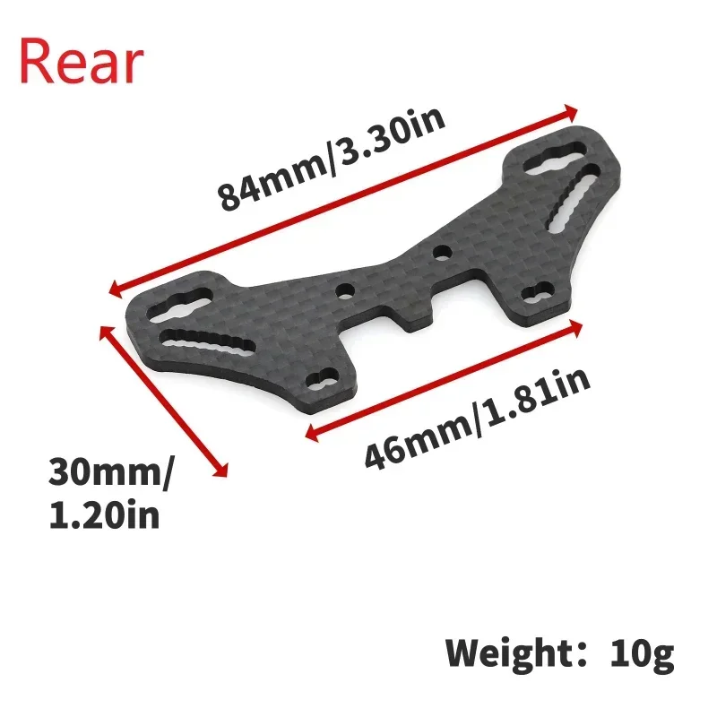 Serat karbon depan dan belakang Shock Tower Plate untuk Tamiya TT02S TT02SR TT-02 type-s 1/10 RC suku cadang Upgrade mobil